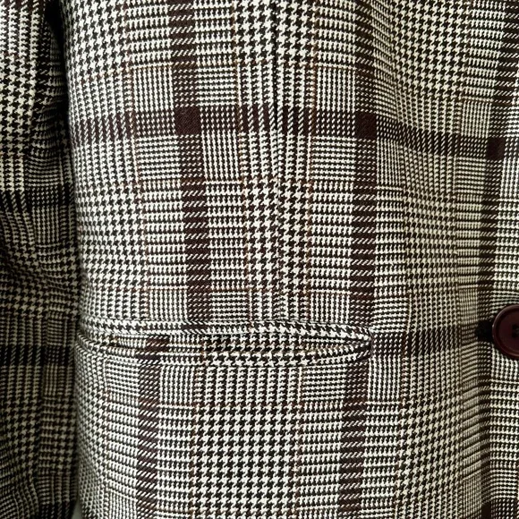 Able Brown Plaid Blazer with Structured Shoulders - Picture 3 of 4